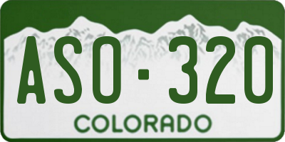 CO license plate ASO320