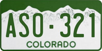 CO license plate ASO321