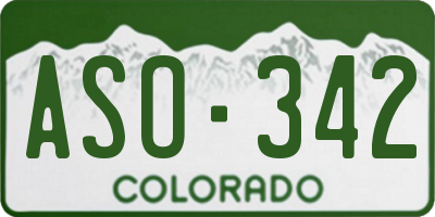 CO license plate ASO342