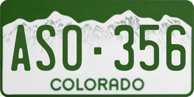 CO license plate ASO356