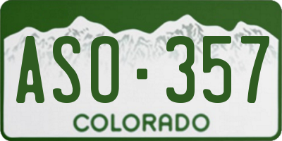 CO license plate ASO357