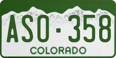CO license plate ASO358