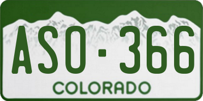 CO license plate ASO366