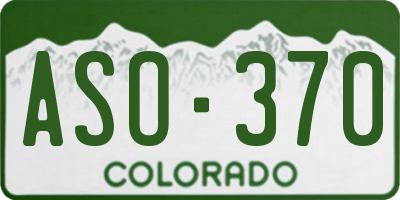 CO license plate ASO370