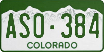 CO license plate ASO384