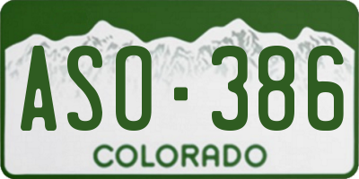 CO license plate ASO386