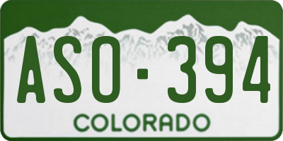 CO license plate ASO394