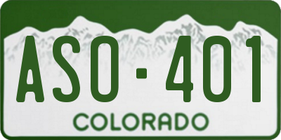 CO license plate ASO401