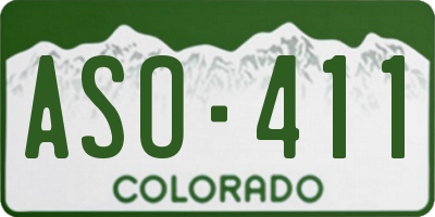 CO license plate ASO411