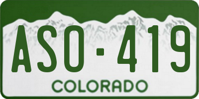 CO license plate ASO419
