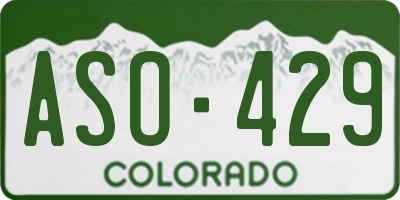 CO license plate ASO429