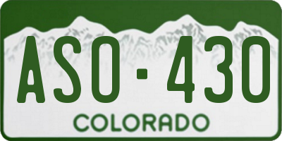 CO license plate ASO430