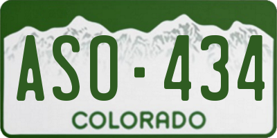 CO license plate ASO434
