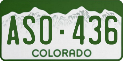 CO license plate ASO436