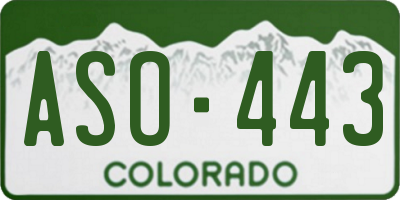 CO license plate ASO443