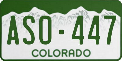 CO license plate ASO447