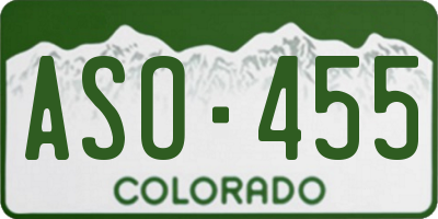 CO license plate ASO455