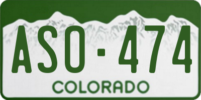 CO license plate ASO474
