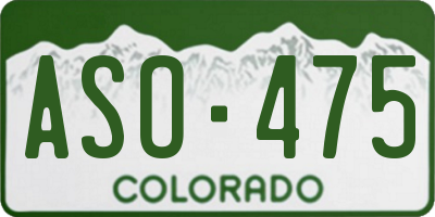 CO license plate ASO475