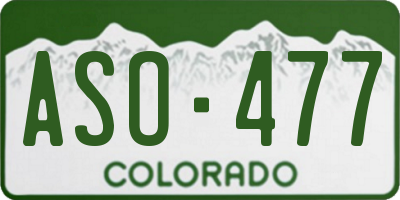 CO license plate ASO477