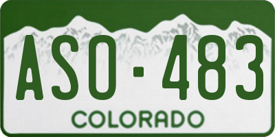 CO license plate ASO483