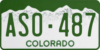 CO license plate ASO487