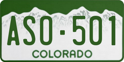 CO license plate ASO501