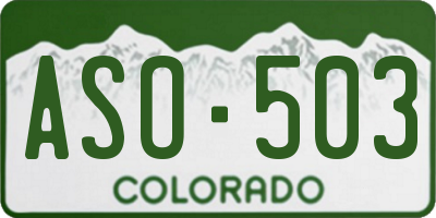 CO license plate ASO503