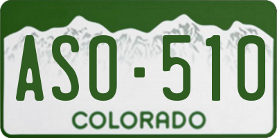 CO license plate ASO510