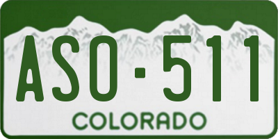 CO license plate ASO511