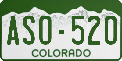 CO license plate ASO520