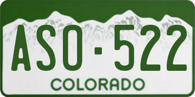 CO license plate ASO522