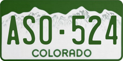 CO license plate ASO524