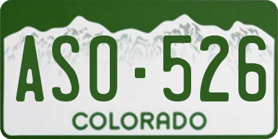 CO license plate ASO526