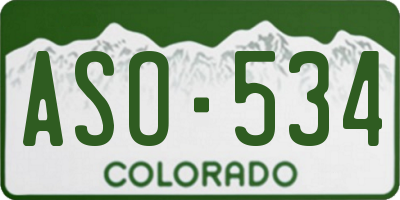 CO license plate ASO534