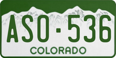 CO license plate ASO536