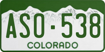 CO license plate ASO538
