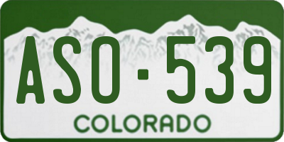 CO license plate ASO539