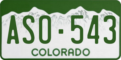 CO license plate ASO543