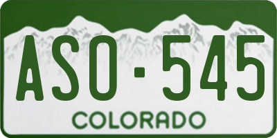 CO license plate ASO545