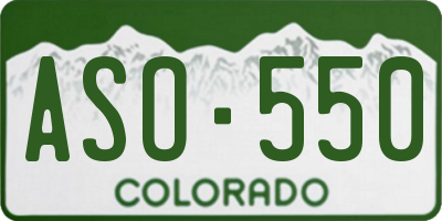 CO license plate ASO550