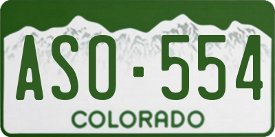 CO license plate ASO554
