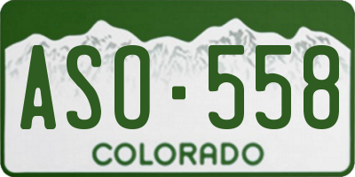 CO license plate ASO558