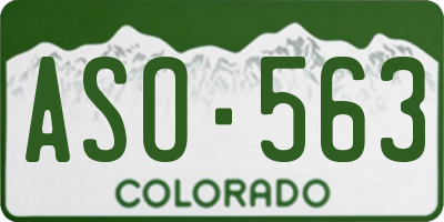 CO license plate ASO563