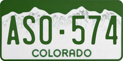 CO license plate ASO574