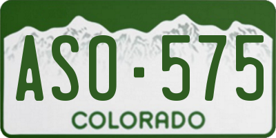 CO license plate ASO575