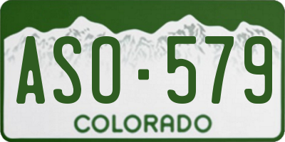 CO license plate ASO579