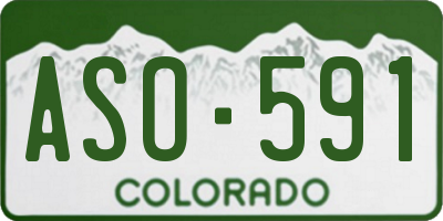CO license plate ASO591