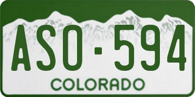 CO license plate ASO594