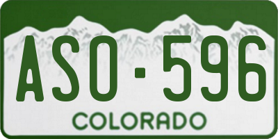 CO license plate ASO596